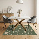 Green Abstract Area Green Abstract Swirl Area Rug