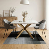 Black and White Geometric Modern Black White Vertical Stripe Area Rug