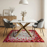 ODIKA Washable Heart Confetti Festive Area Rug - Non-Slip, Low Pile, Pet & Kid Friendly