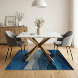 Blue Kintsugi Mountains Area Rug
