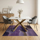 Purple Geometric Wave Abstract Area Rug