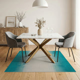 Blue and Teal Teal Halftone Gradient Area Rug