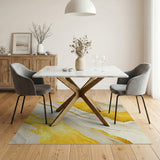 Luxe Gold Vein Marble Abstract Area Rug
