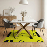 Playful Yellow Smiley Faces Area Rug