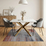 Grey Grey Red Distressed Abstract Area Rug