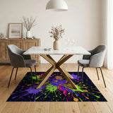 Neon Paint Splatter Area Rug