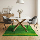 Soccer Field Area Rug in Lush Green with Yellow Borders