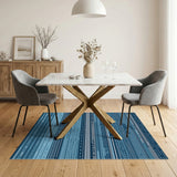 Blue and Teal Blue Teal Geometric Area Rug