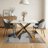 Abstract Geometric Brown Tan Area Rug