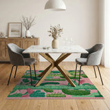 Pink Cactus Desert Southwestern Area Rug
