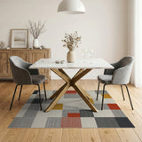 Abstract Geometric Block Area Rug