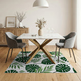 Boho Chic Leaf Lush Monstera Leaf Green Area Rug