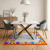 Playful Cartoon Cats Paws Border Rug