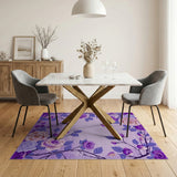 Purple Rose Garden Floral Area Rug
