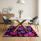 Vibrant Pink Purple Floral Area Rug