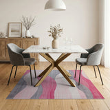 Pink Wavy Pink Grey Abstract Area Rug