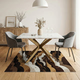 Brown Tan Layered Clouds Area Rug