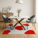 Red Playful Red Hearts Scatter Area Rug