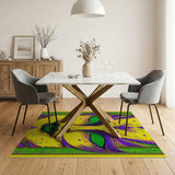 Vibrant Mardi Gras Mask Area Rug
