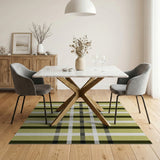 Distressed Khaki Plaid Checkered Area Rug