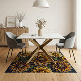 Distressed Golden Sunflower Area Rug