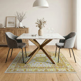Gold and Silver Luxurious Gold Mandala Persian Area Rug