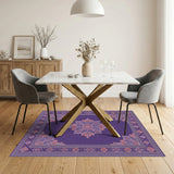 Purple Traditional Persian Purple Traditional Persian Floral Area Rug