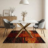 Fiery Brick Cross Geometric Area Rug