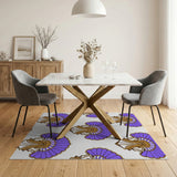 Purple Scalloped Fan Area Rug