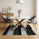 Op Art Black White Halftone Wave Rug