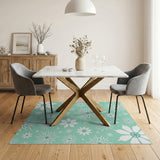 Mint Green Snowflake Area Rug