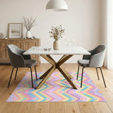 Pastel Paw Print Chevron Kids Rug