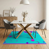 Teal Pink Bubble Abstract Area Rug