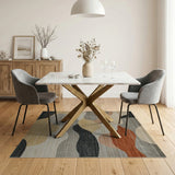 Multi-color and Patterns Abstract Wave Multi-Color Area Rug