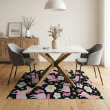 Galactic Pink Unicorns Stars Area Rug