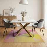 Vibrant Pink Yellow Geometric Area Rug