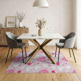 Cute Pink Hearts Scatter Area Rug
