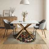 Heart-Shaped Peony Floral Vintage Area Rug