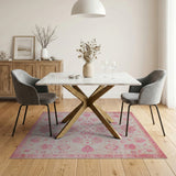 Pink Floral Persian Pink Area Rug
