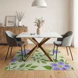 Purple Hibiscus Floral Area Rug