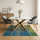 Vibrant Multi-Color Striped Geometric Rug