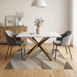 Beige Chevron Geometric Area Rug