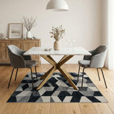 Geometric Modern Grey Modern Geometric Grey Area Rug