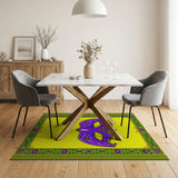 Purple Jeweled Masquerade Mask Area Rug