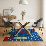 Vibrant Music Notes Kids Area Rug