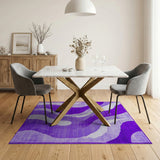 Purple Purple Wavy Abstract Area Rug