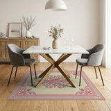 Elegant Pink Floral Medallion Rug