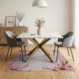 Vintage Cherry Blossom Pink Area Rug