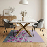 Pink Daisy Meadow Floral Area Rug