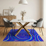 Swirling Blue Agate Abstract Area Rug